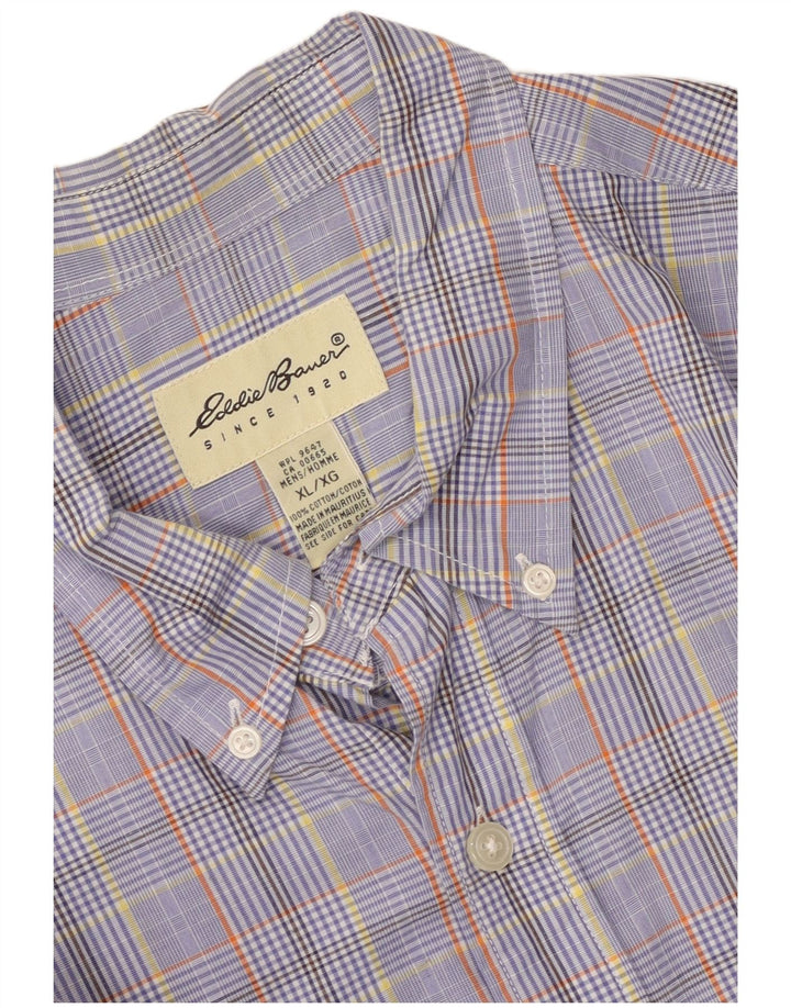 Koszula męska Eddie Bauer XL, bawełniana w niebieską kratkę