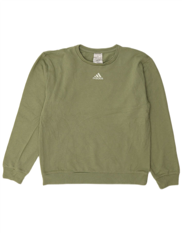Bluza damska Adidas Jumper US 14/16, duża, zielona bawełna