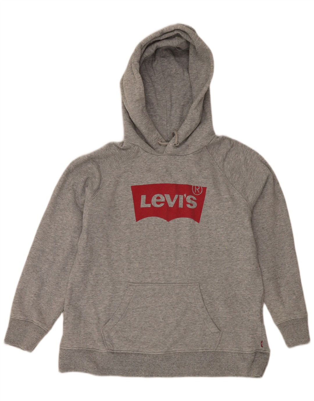 Męski sweter z kapturem i grafiką Levi's, średnioszary, bawełniany w cętki