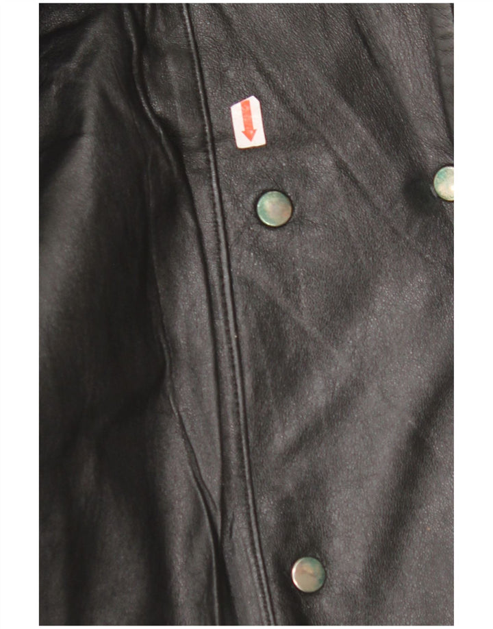 Damska kurtka skórzana oversize VINTAGE EU 42, duża czarna skóra