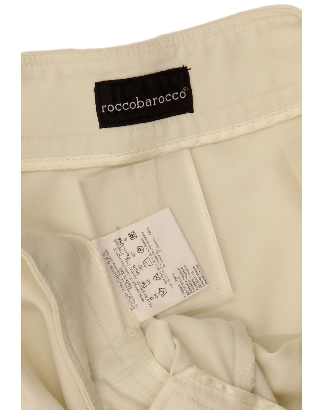 ROCCOBAROCCO Womens Straight Suit Trousers IT 44 Medium W27 L30 Off White