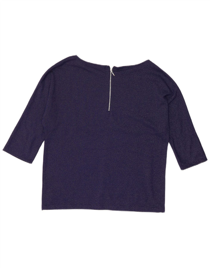 Damski top Zara z rękawem 3/4, UK 16, duży, granatowy, poliester