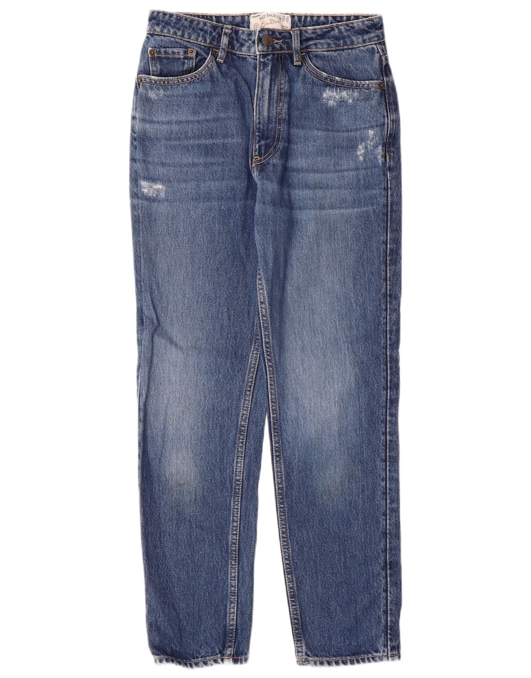 Dżinsy damskie FAT FACE Mom Jean w trudnej sytuacji, wąskie dżinsy UK 6 XS W26 L26 Niebieska bawełna