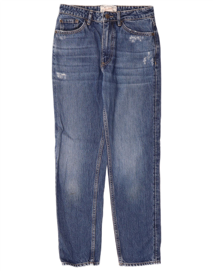 Dżinsy damskie FAT FACE Mom Jean w trudnej sytuacji, wąskie dżinsy UK 6 XS W26 L26 Niebieska bawełna