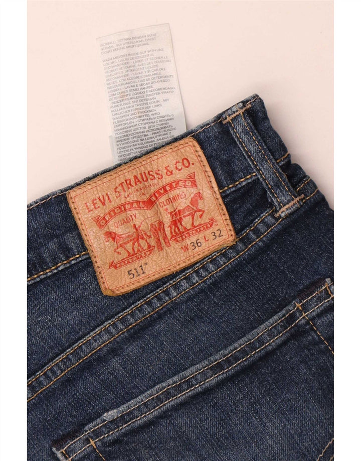 Męskie jeansy Levi's 511 Slim W36 L28 Niebieska bawełna