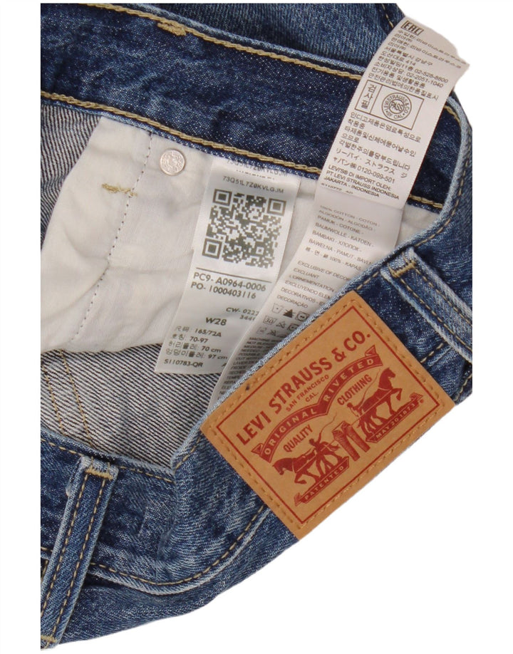 Damskie proste dżinsy LEVI'S Low Pro w trudnej sytuacji W28 L31 Niebieska bawełna