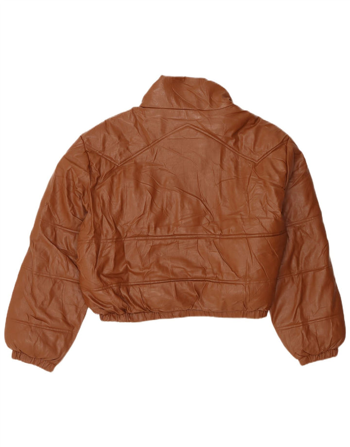 Damska kurtka oversize ze sztucznej skóry Zara UK 18 XL, brązowy poliester