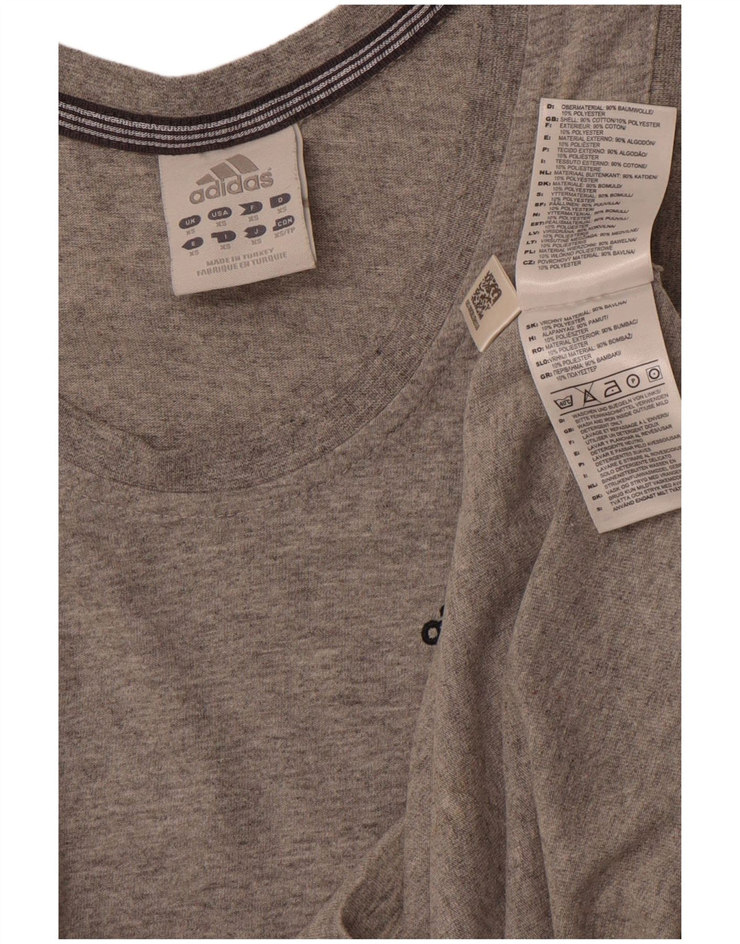 ADIDAS Mens Vest Top XS Grey Flecked Cotton