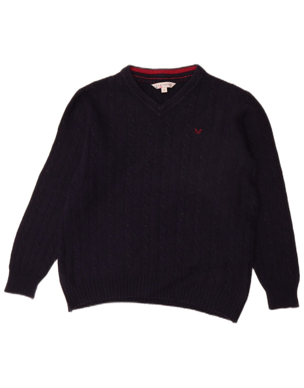 Crew Clothing Damski sweter oversize z dekoltem w kształcie litery V, UK 10, mały, granatowy