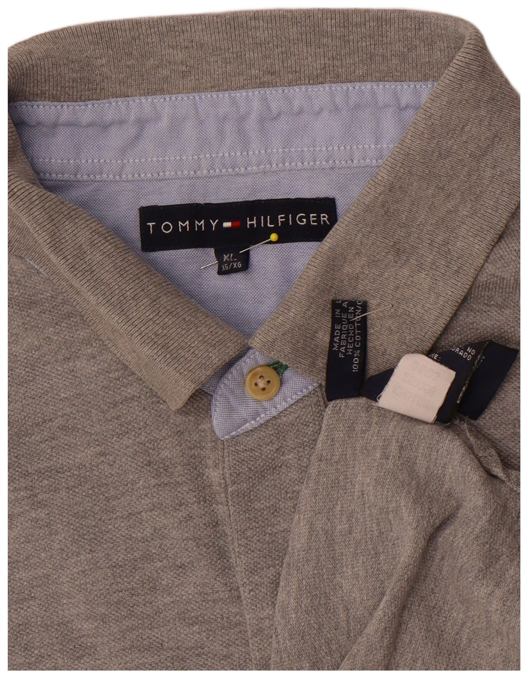 Męska koszulka polo Tommy Hilfiger XL, szara bawełna