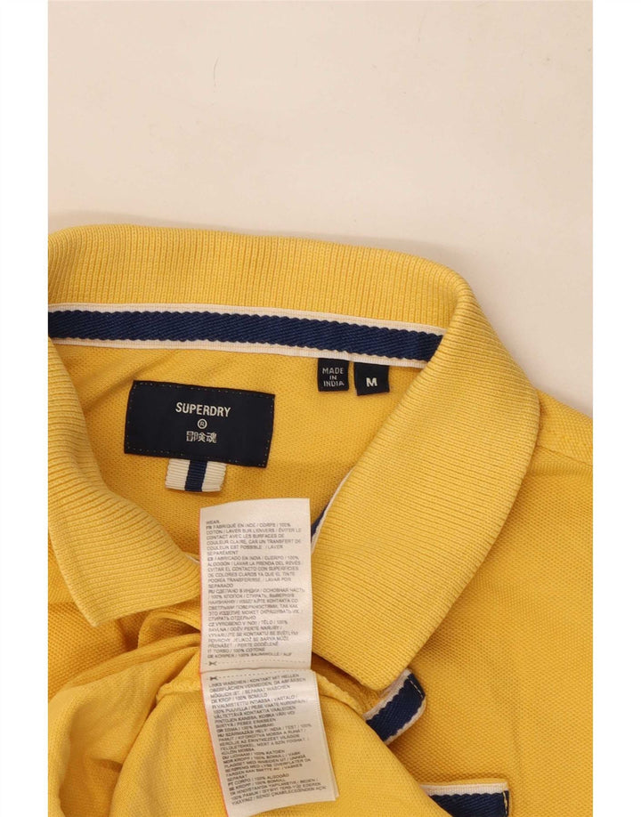 Męska koszulka polo Superdry, średnia żółta bawełna