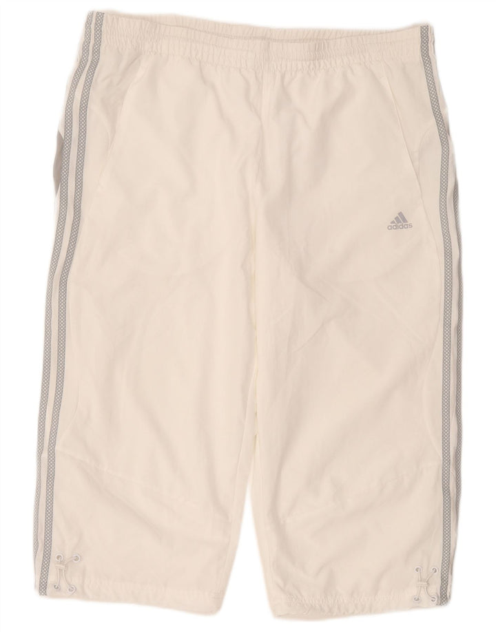 Męskie spodenki sportowe Adidas Climalite, duże, białe, poliestrowe