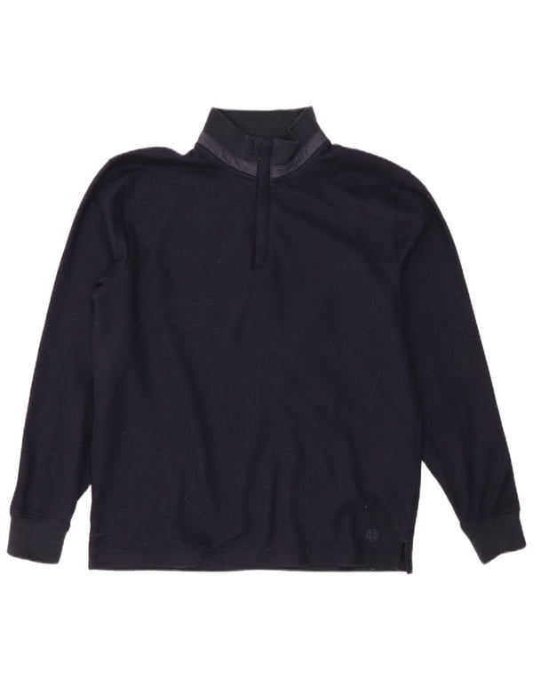 Męski sweter zapinany na zamek Massimo Dutti, duży granatowy poliester