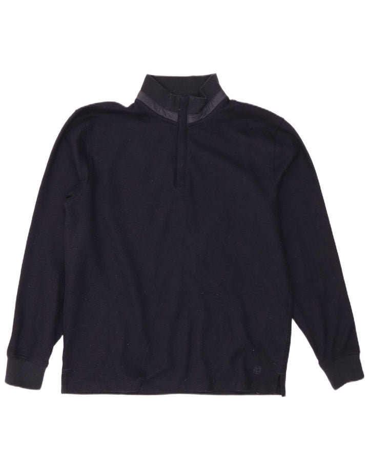 Męski sweter zapinany na zamek Massimo Dutti, duży granatowy poliester