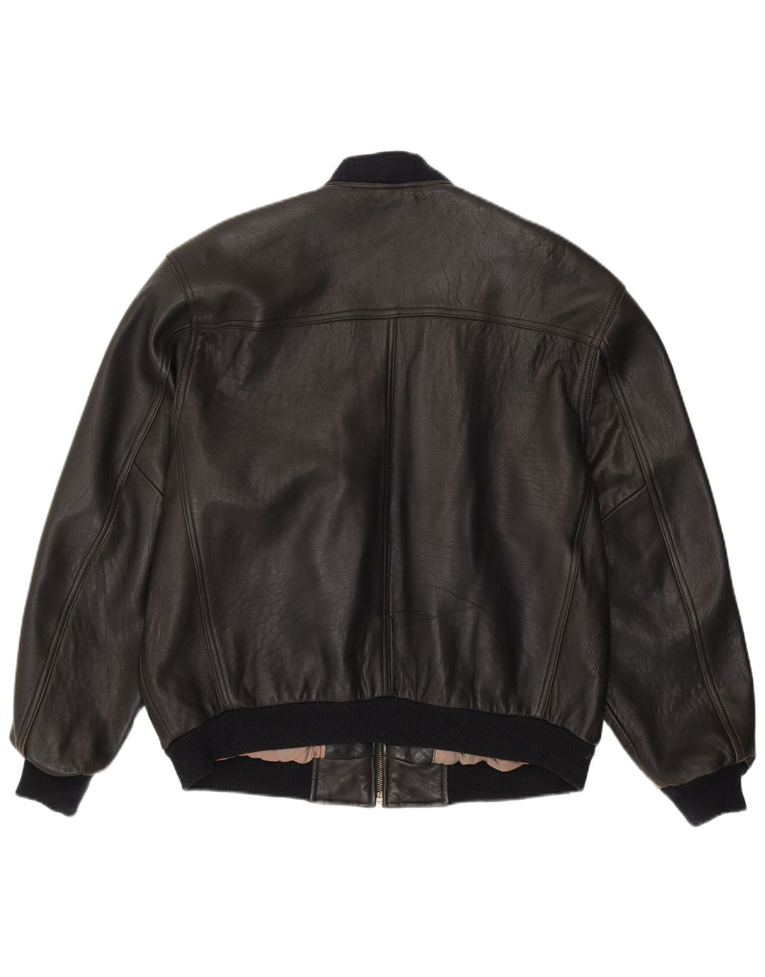 Conte Massimo Męska kurtka bomberka o luźnym kroju IT 48 Średnia czarna skóra