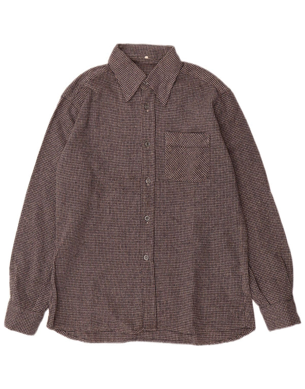 Męska koszula flanelowa VINTAGE rozmiar 40, średnia szara pepitka