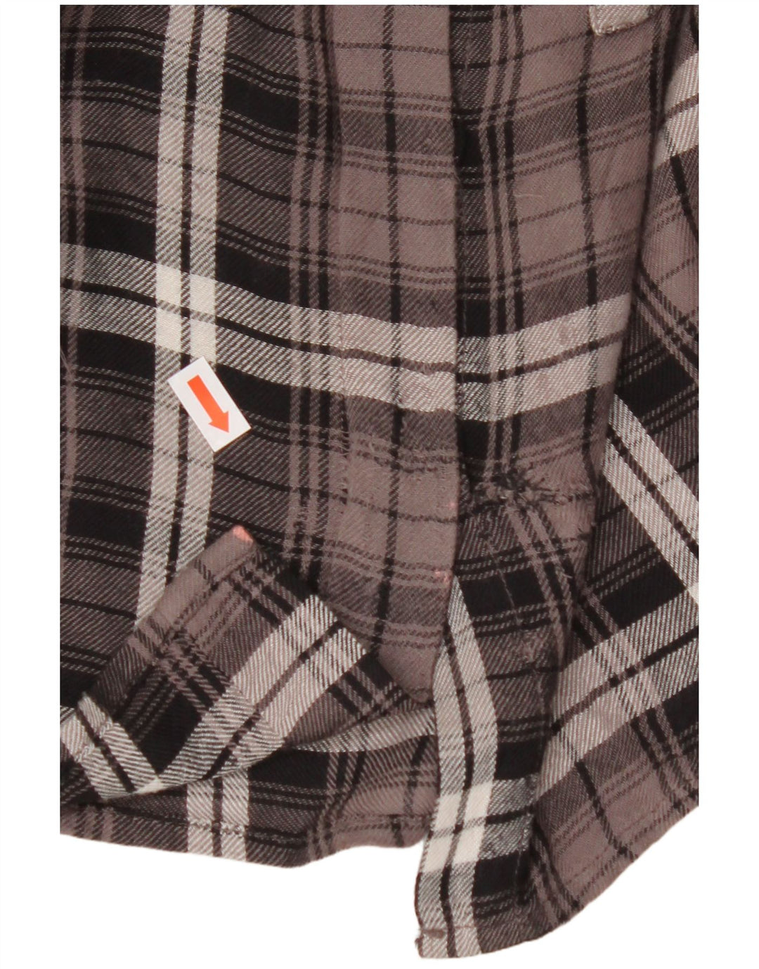 BENETTON Damska koszula flanelowa oversize UK 10 w małą brązową kratkę z wiskozy