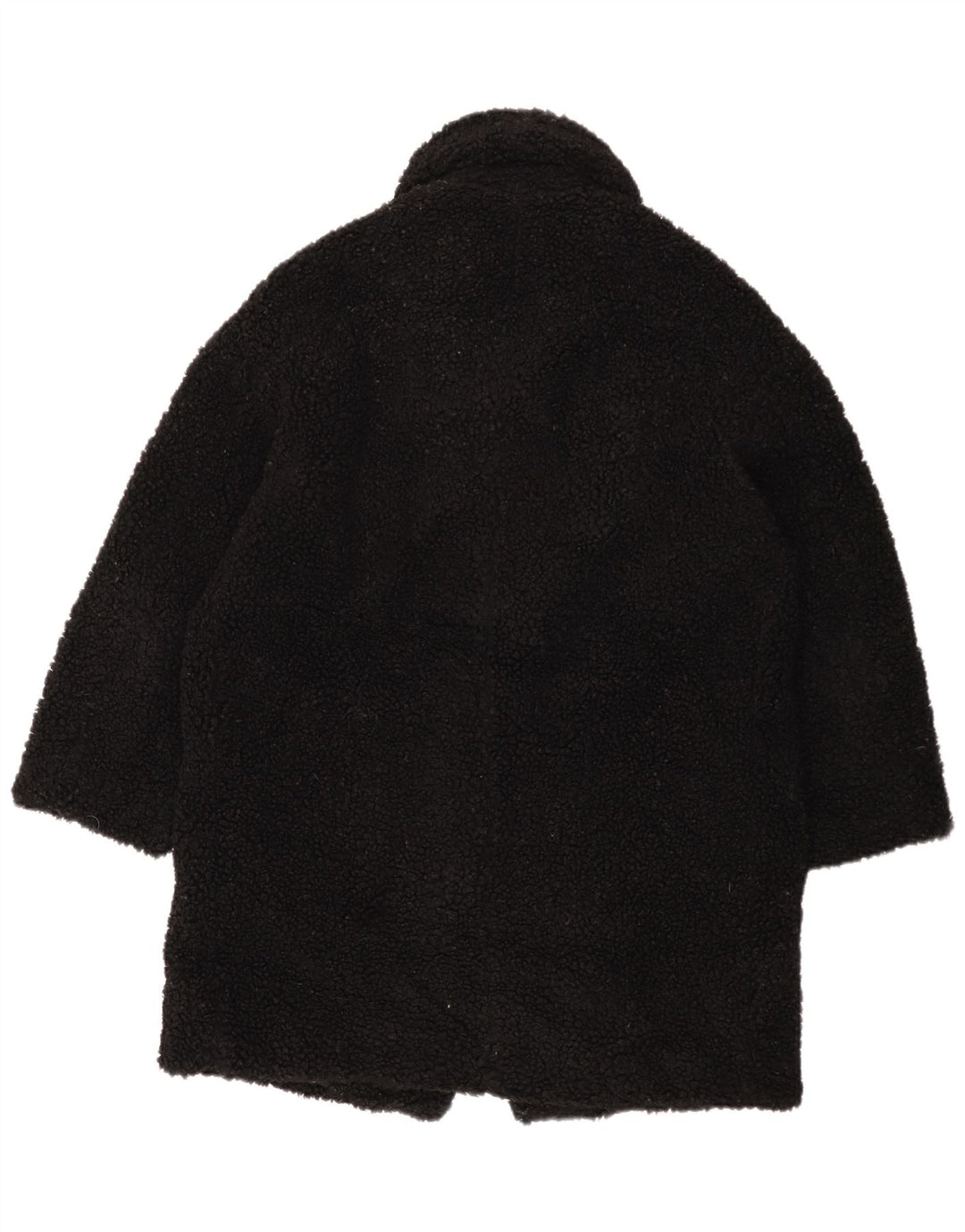 Damski oversize'owy płaszcz polarowy Zara UK 10, mały, czarny poliester