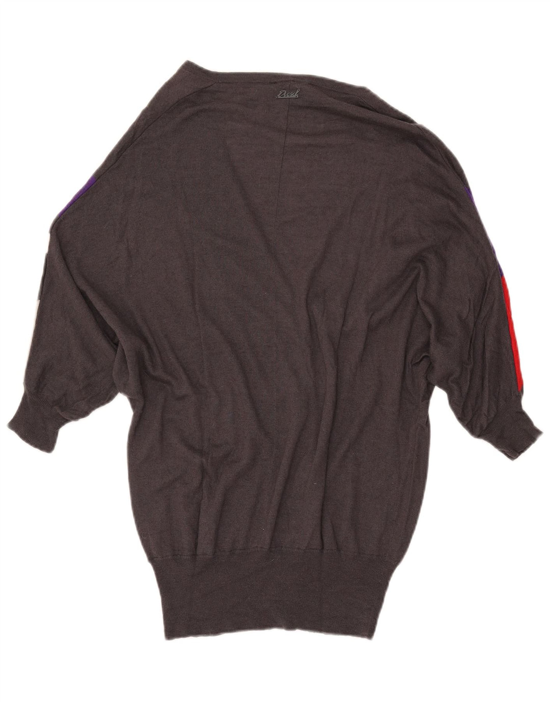 Damski sweter rozpinany DIESEL o przedłużonym kroju UK 10, mały, szary, z blokami kolorów