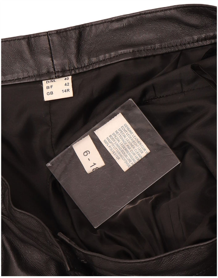 Spodnie skórzane damskie vintage UK 14 Medium W30 L31 Czarna skóra