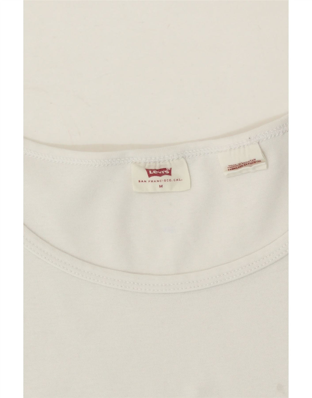 LEVI'S Womens T-Shirt Top UK 12 Medium White Cotton Vintage Levi's and Second-Hand Levi's from Messina Hembry 
