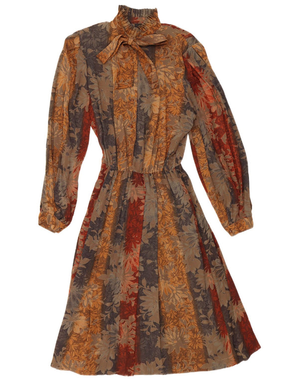 Damska sukienka maxi z długim rękawem Fiorella Rubino UK 14 Średni brązowy w kwiaty