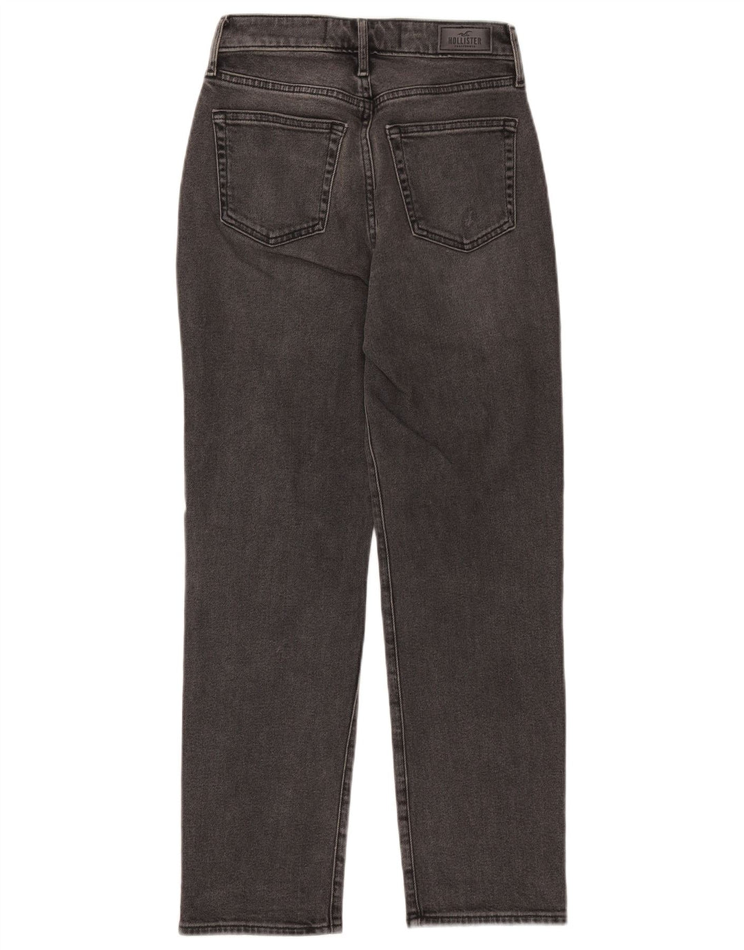 HOLLISTER Damskie proste dżinsy z wysokim stanem W25 L27 Czarna bawełna