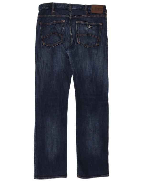 Armani Womens Regular Fit Straight Jeans W32 L31 Blue Cotton