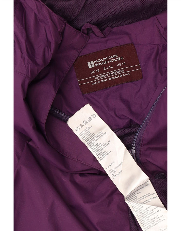 Damska kurtka przeciwdeszczowa Mountain Warehouse z kapturem, oversize, UK 18 XL, fioletowa