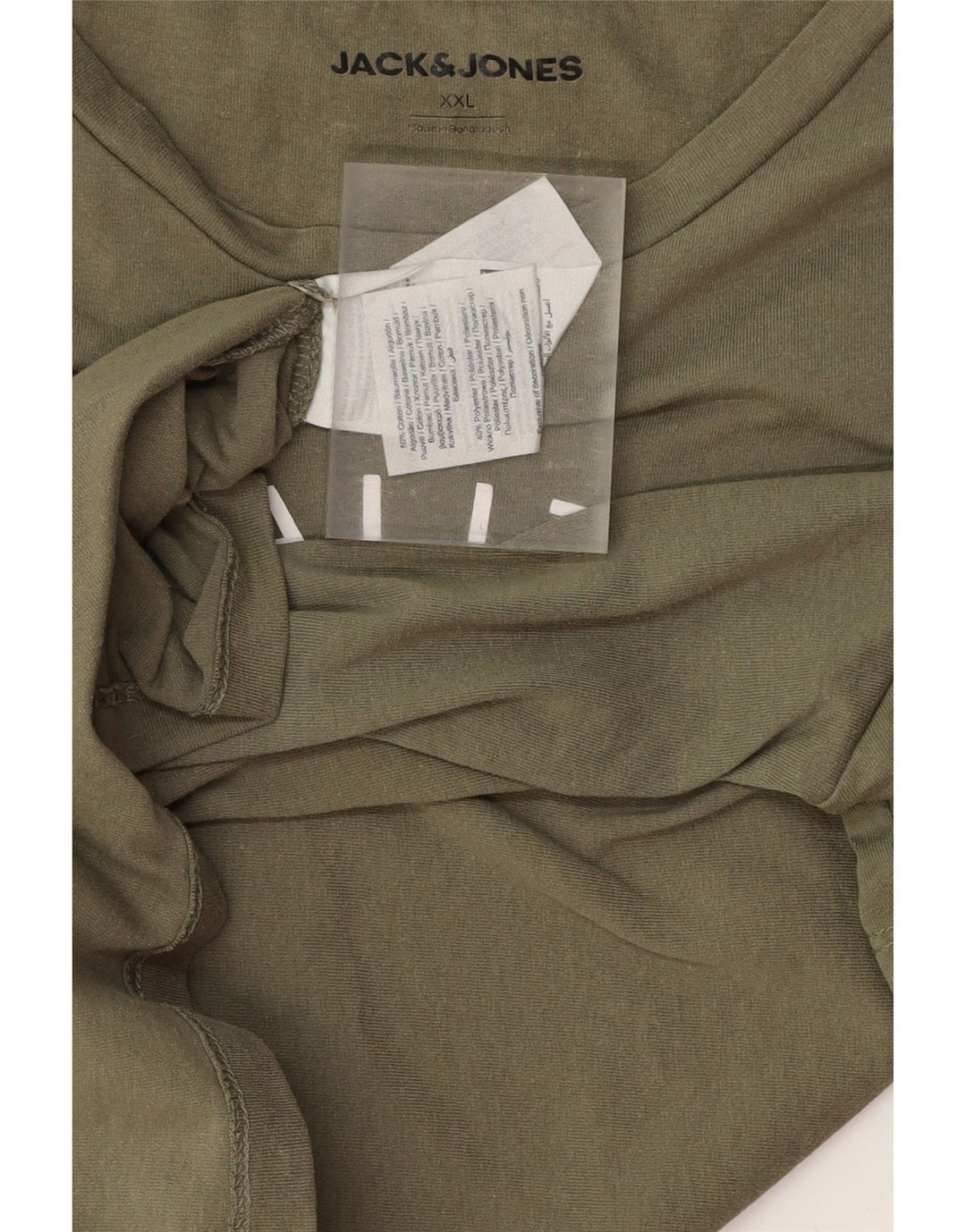 Męski T-shirt z grafiką JACK & JONES, 2XL, bawełna khaki