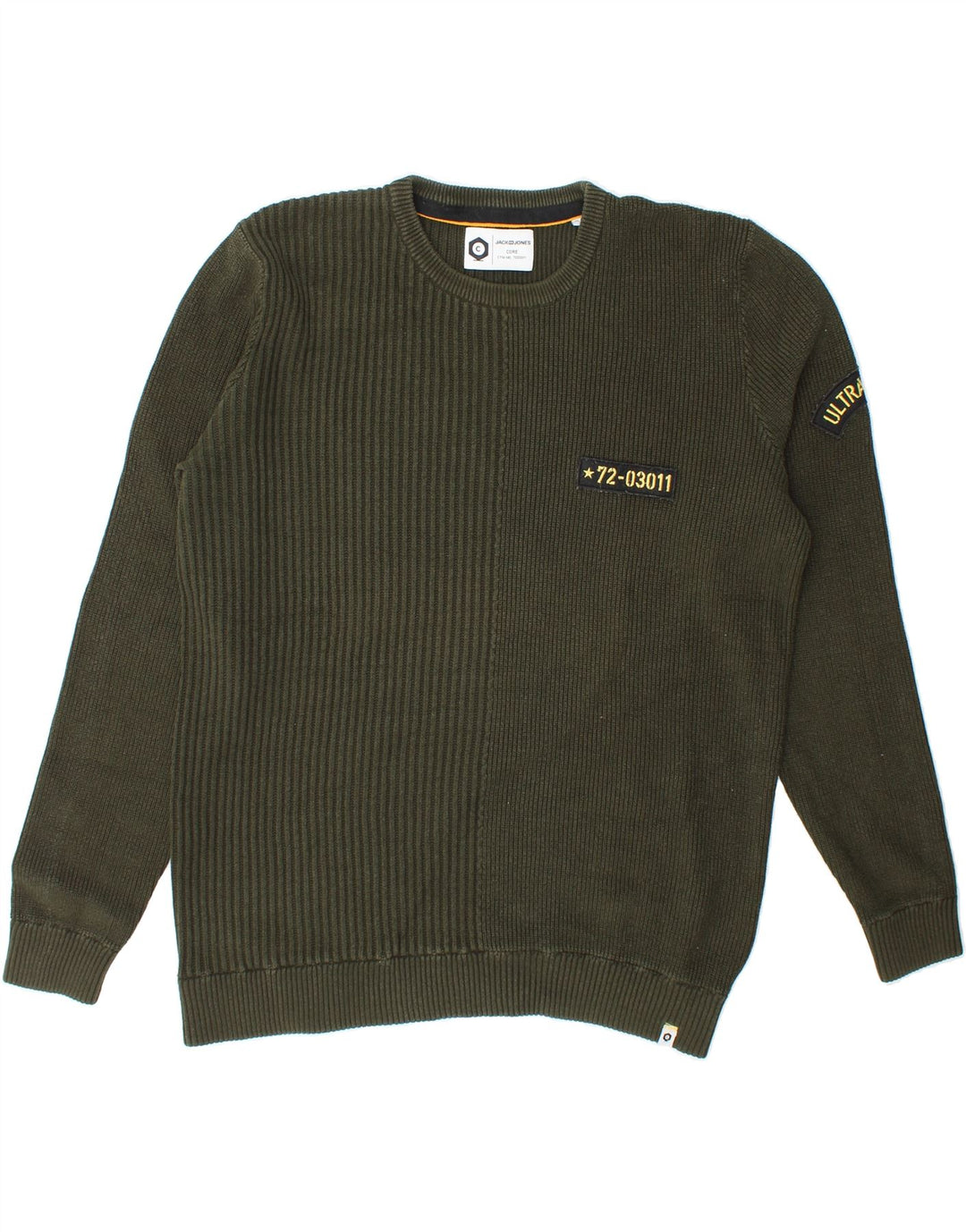 JACK & JONES Mens Crew Neck Jumper Sweater XL Khaki Vintage Jack & Jones and Second-Hand Jack & Jones from Messina Hembry 