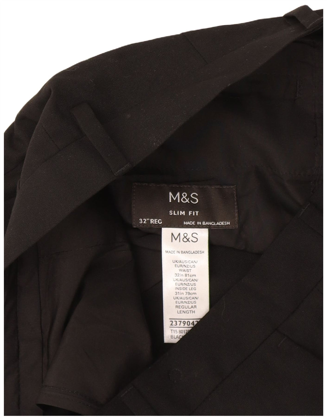Marks & Spencer Damskie spodnie garniturowe slim fit W32 L31 Czarny poliester