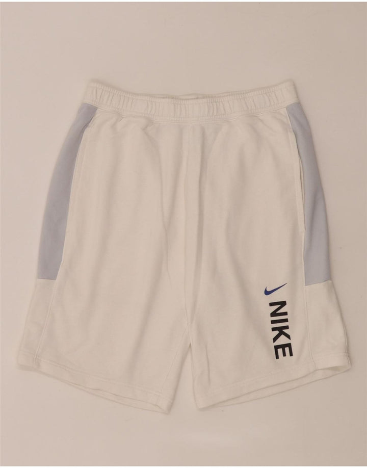 Męskie spodenki sportowe Nike z grafiką, bawełna w kolorze średniej bieli