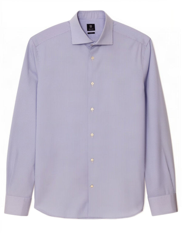 Koszula męska Boggi Milano Slim Fit, rozmiar 40, bawełniana w średnie niebieskie prążki