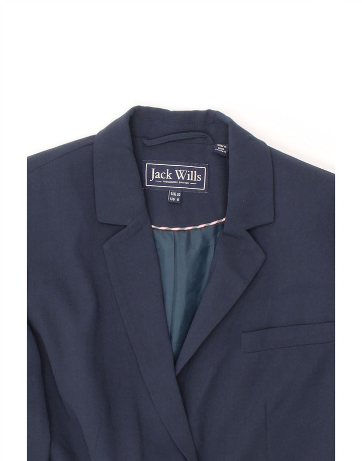 JACK WILLS Womens 2 Button Blazer Jacket UK 10 Small Navy Blue Polyester Vintage Jack Wills and Second-Hand Jack Wills from Messina Hembry 