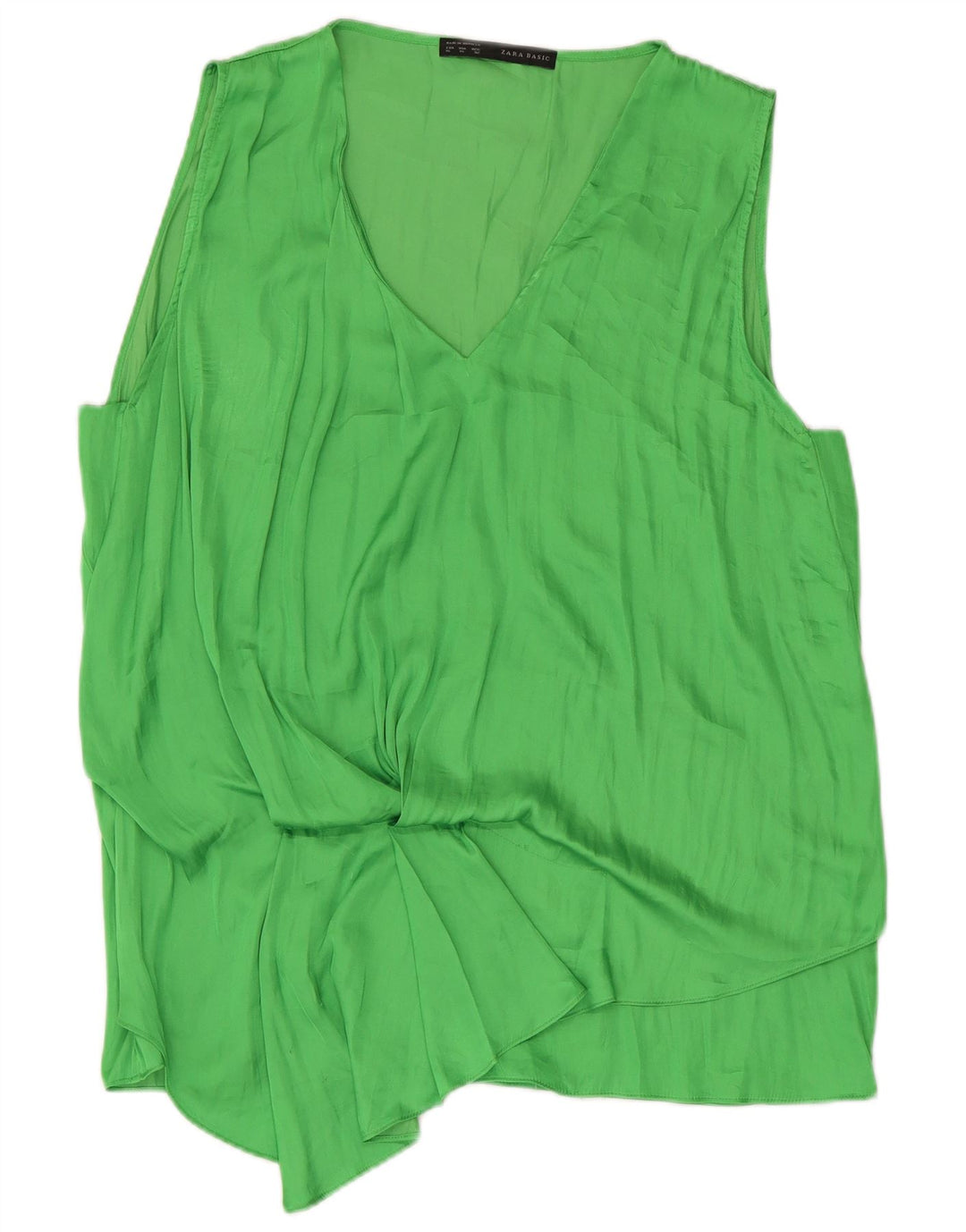 Damska bluzka bez rękawów Zara UK 18 XL, zielona