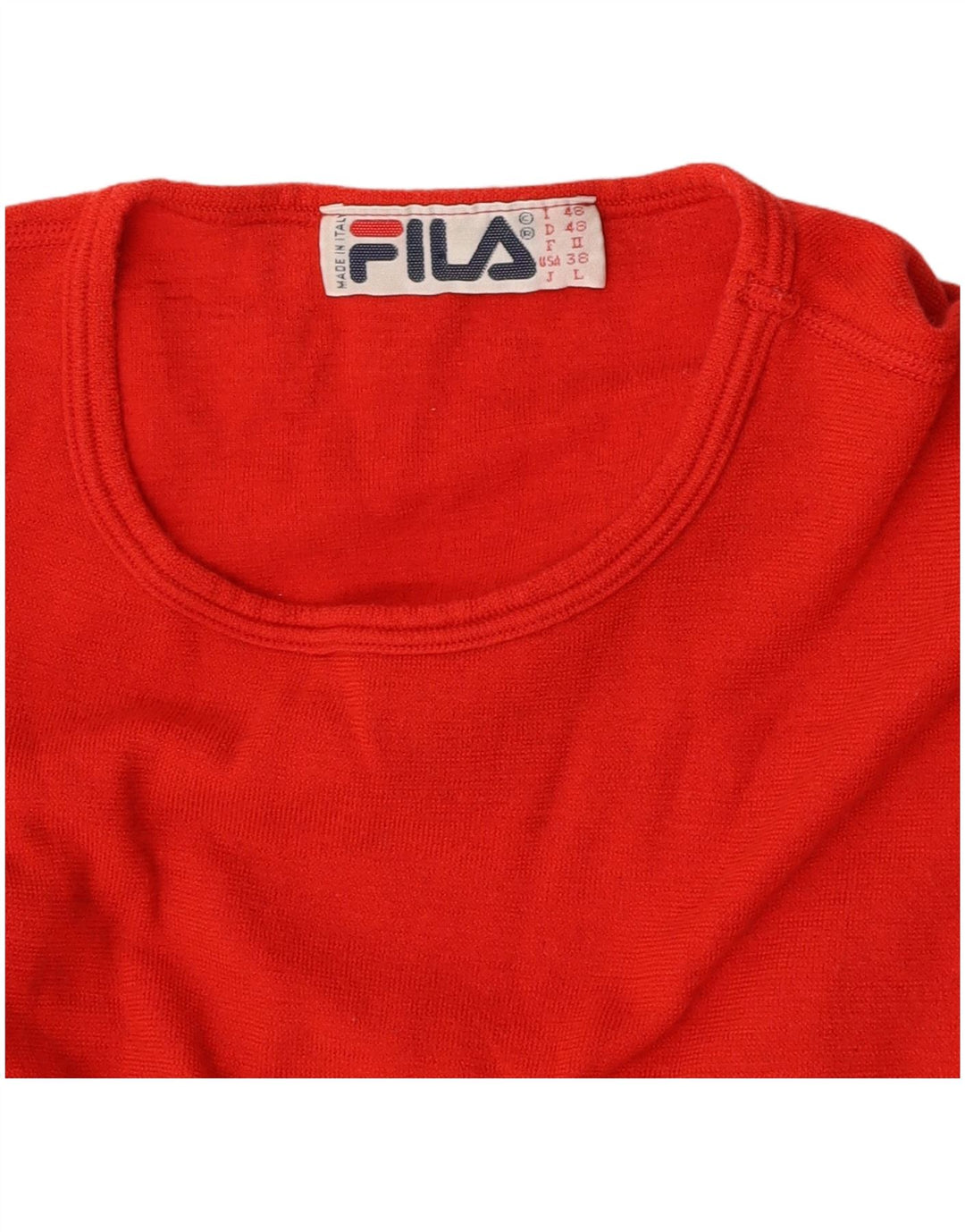 Damski krótki top FILA z długim rękawem IT 48, duży czerwony