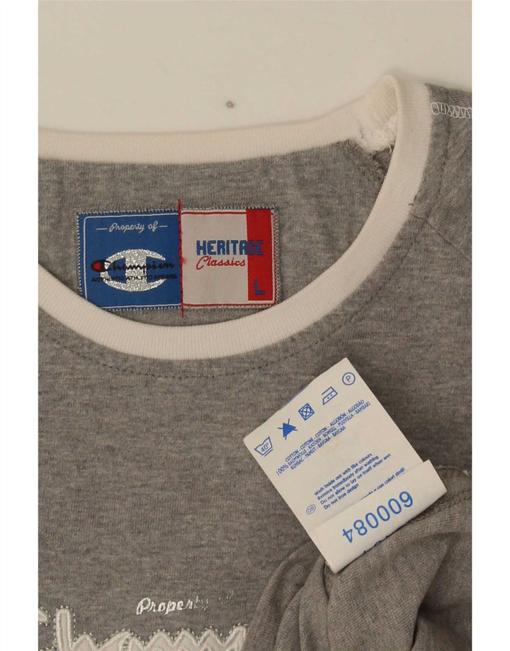 Koszulka Champion Womens Heritage Classics Graphic Top z długim rękawem UK 14, duża, szara