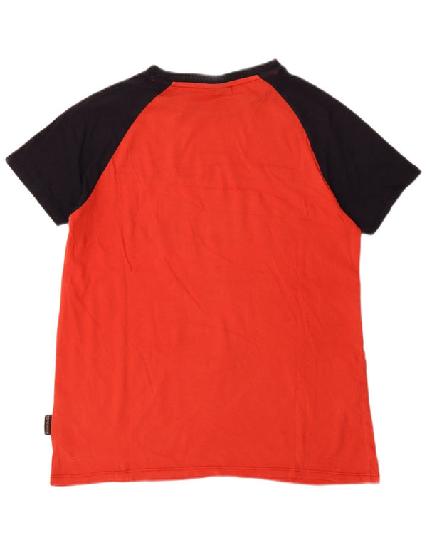 Chłopięcy T-shirt z grafiką geograficzną Napapijri 13-14 lat, czerwony, blok kolorów