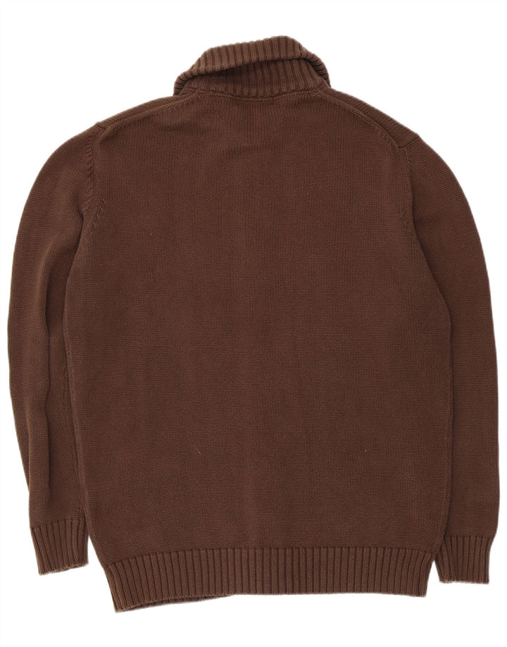Męski sweter rozpinany Zara XL, brązowy, bawełniany