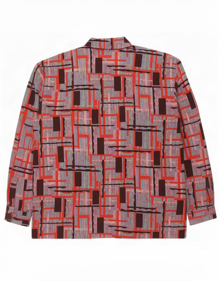 Damska bluzka koszulowa oversize w stylu vintage IT 44 Średnia, wielokolorowa, geometryczna