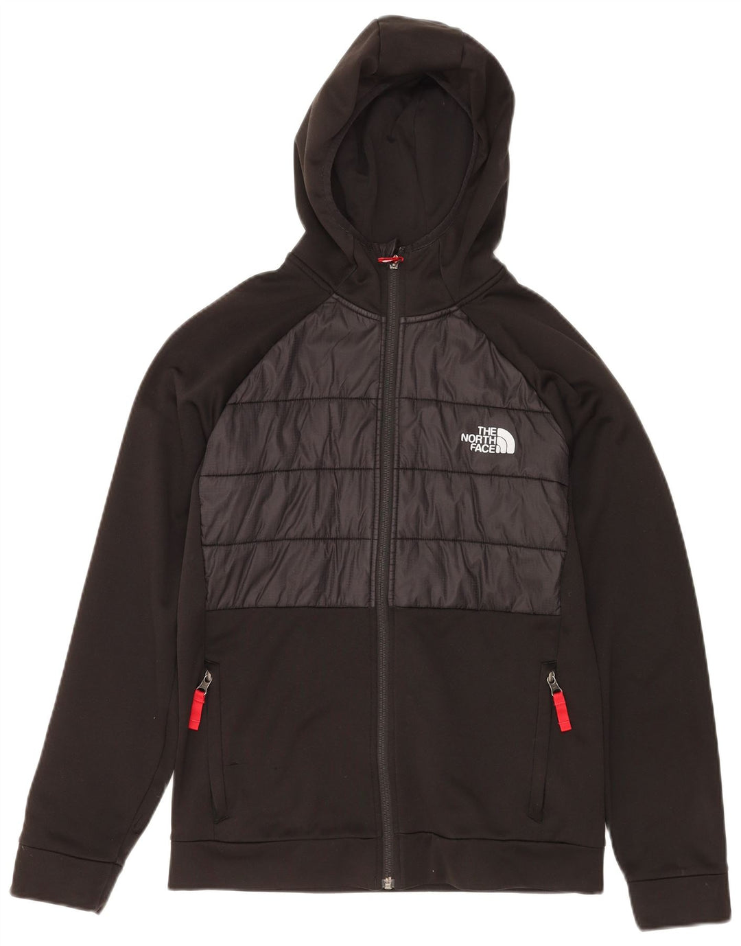 THE NORTH FACE Chłopięcy sweter z kapturem i zamkiem, 14-15 lat, XL, czarny, blok kolorów