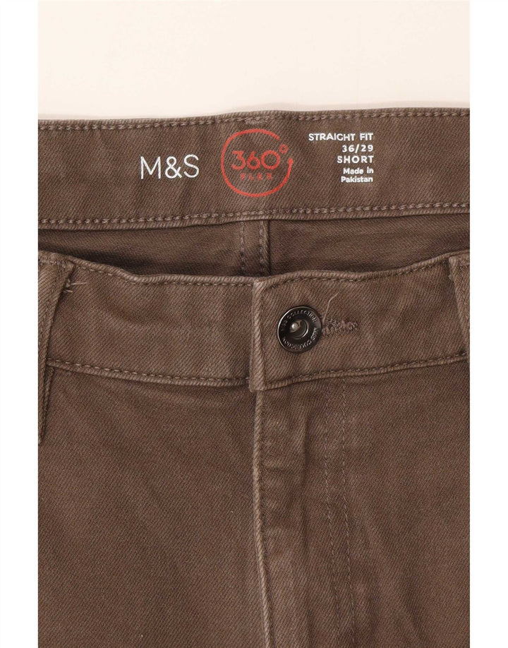 Marks & Spencer Męskie proste dżinsy W36 L29 Brązowa bawełna