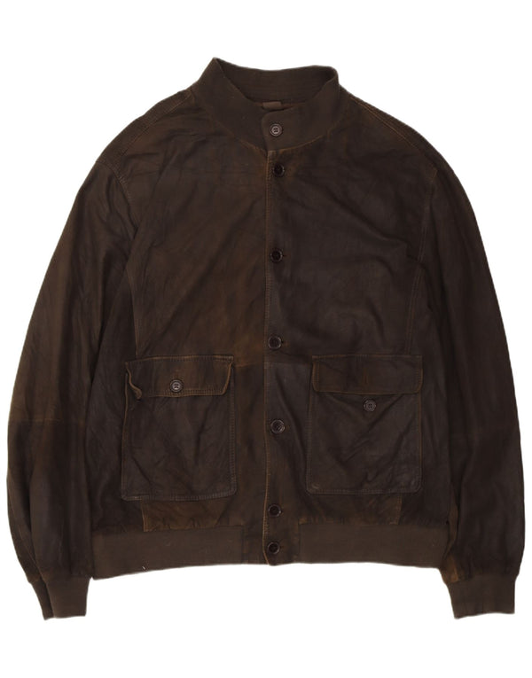 Męska kurtka skórzana GIMO'S UK 42 XL Brązowa