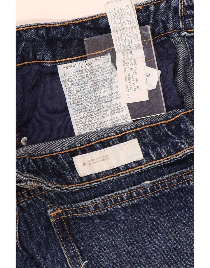 Damskie jeansy z szeroką nogawką Zara EU 40 Medium W30 L29 Niebieskie bawełniane