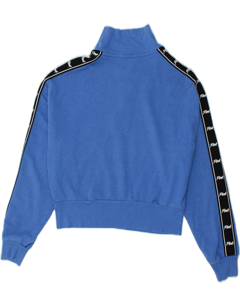 VICTORIAS SECRET Womens Pink Graphic Sweatshirt Jumper UK 6 XS Blue Vintage Victorias Secret and Second-Hand Victorias Secret from Messina Hembry 