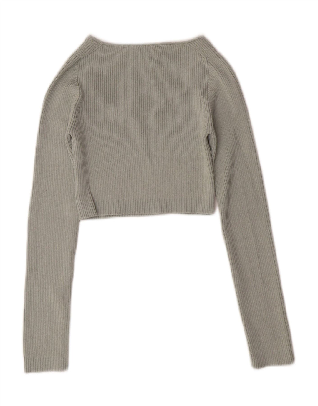 Damski sweter ZARA z dekoltem w kształcie litery V, UK 8, mały, zielony poliester