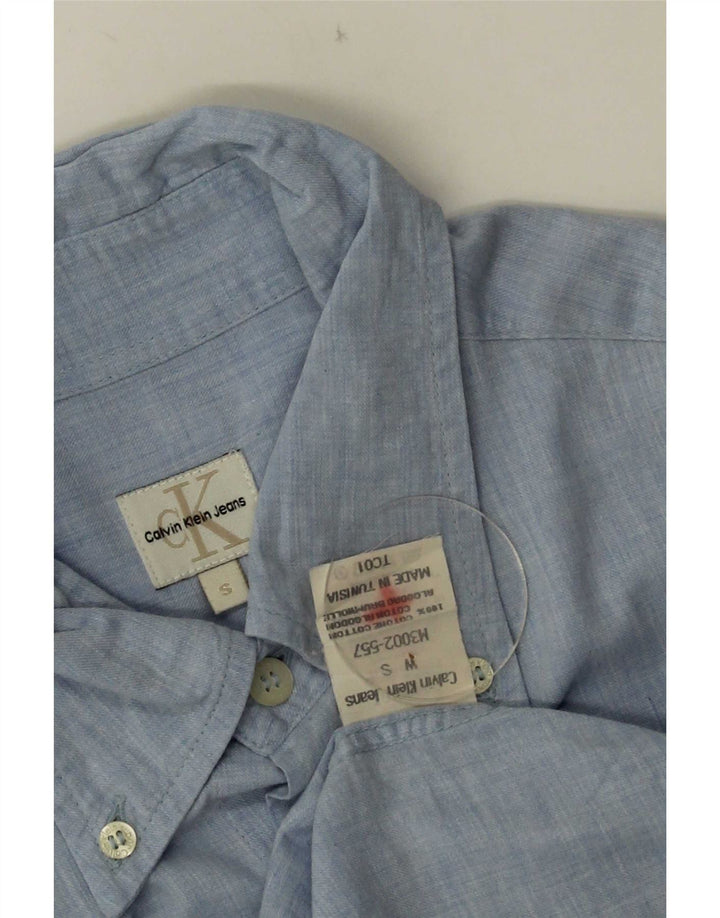 Koszula męska Calvin Klein Jeans, mała, niebieska, bawełniana