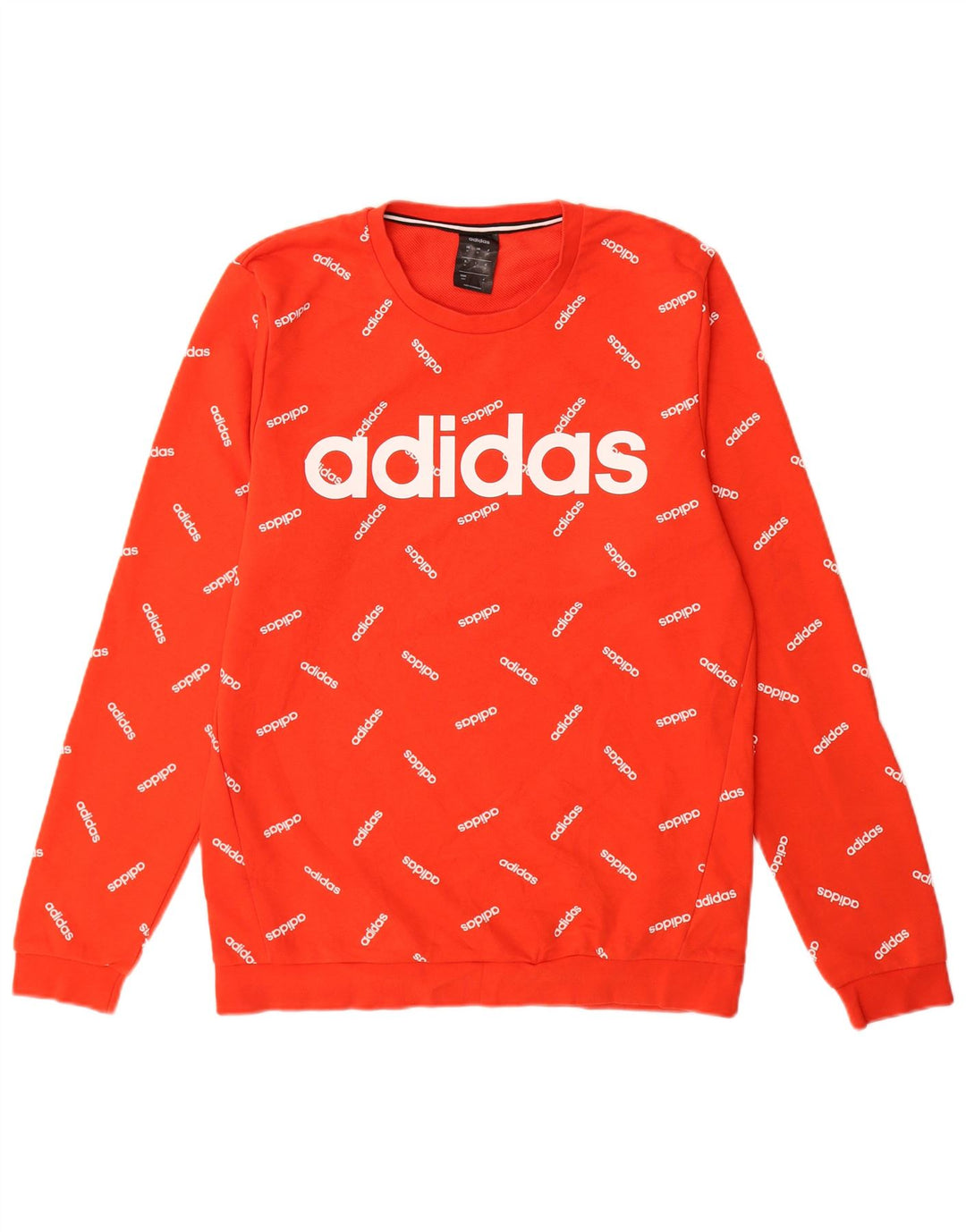 Męska bluza Adidas z grafiką, średnio czerwona, bawełniana