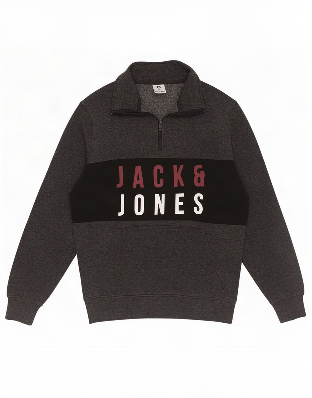 Męski sweter Jack & Jones Core z zamkiem błyskawicznym i średnioszarym kolorem